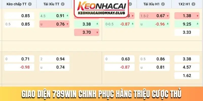 Giao diện 789WIN chinh phục hàng triệu cược thủ